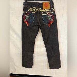 Edwin Dark Blue Jeans with Dragon Embroidery